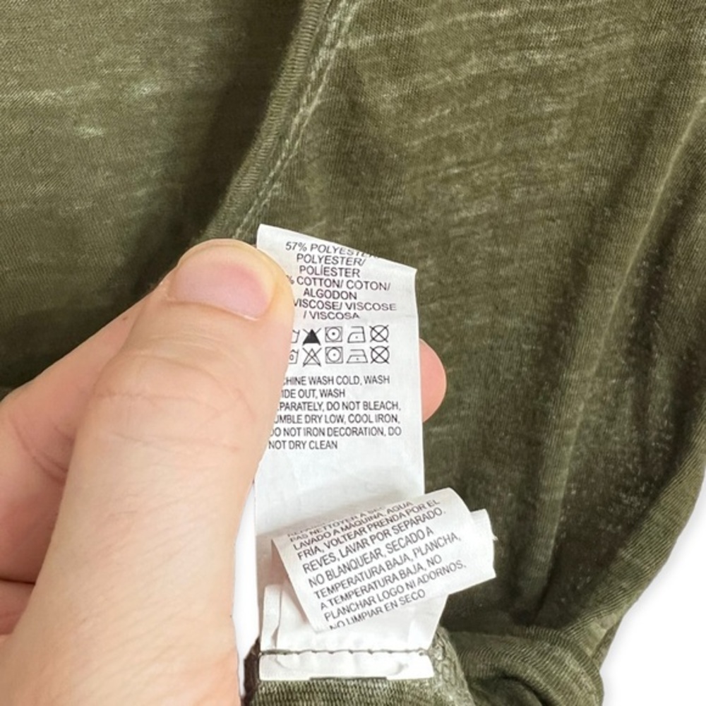 Lucky Brand Olive Green V-Neck Short Sleeve Tee - Picture 4 of 6